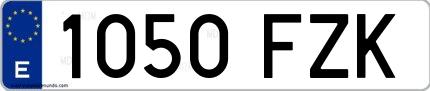 Ejemplo de matrícula española 1050 FZK