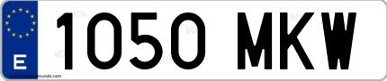 Ejemplo de matrícula española 1050 MKW