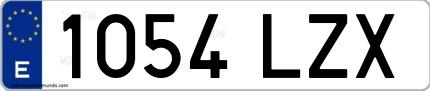 Ejemplo de matrícula española 1054 LZX