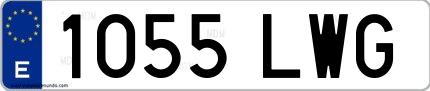 Ejemplo de matrícula española 1055 LWG
