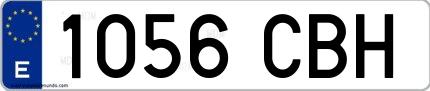 Ejemplo de matrícula española 1056 CBH