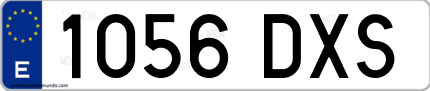 Ejemplo de matrícula de coche ordinaria 1056 DXS