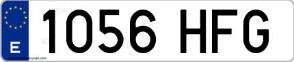 Ejemplo de matrícula de coche ordinaria 1056 HFG