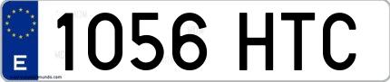 Ejemplo de matrícula española 1056 HTC