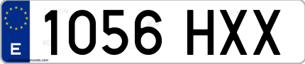 Ejemplo de matrícula de coche ordinaria 1056 HXX