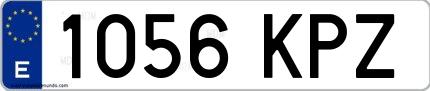 Ejemplo de matrícula española 1056 KPZ