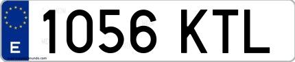 Ejemplo de matrícula española 1056 KTL