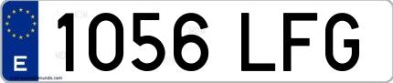 Ejemplo de matrícula española 1056 LFG