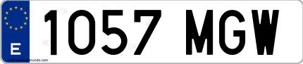 Ejemplo de matrícula española 1057 MGW