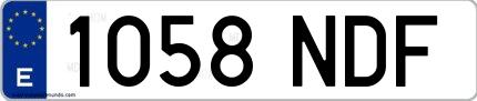 Ejemplo de matrícula española 1058 NDF