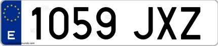Ejemplo de matrícula española 1059 JXZ