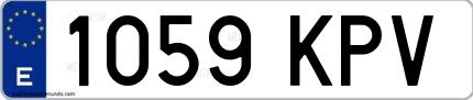 Ejemplo de matrícula española 1059 KPV