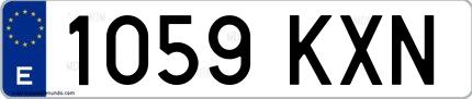 Ejemplo de matrícula española 1059 KXN