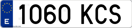 Ejemplo de matrícula de coche ordinaria 1060 KCS