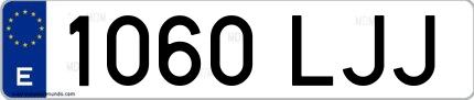 Ejemplo de matrícula española 1060 LJJ
