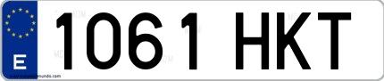 Ejemplo de matrícula española 1061 HKT