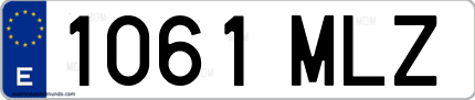 Ejemplo de matrícula de coche ordinaria 1061 MLZ