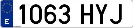 Ejemplo de matrícula española 1063 HYJ