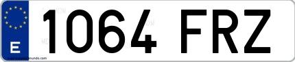 Ejemplo de matrícula española 1064 FRZ