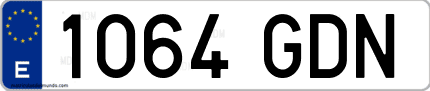 Ejemplo de matrícula de coche ordinaria 1064 GDN