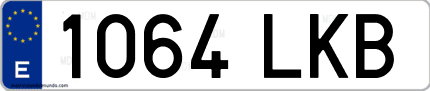 Ejemplo de matrícula de coche ordinaria 1064 LKB