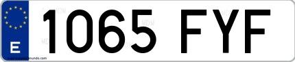 Ejemplo de matrícula española 1065 FYF
