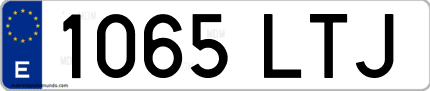 Ejemplo de matrícula de coche ordinaria 1065 LTJ