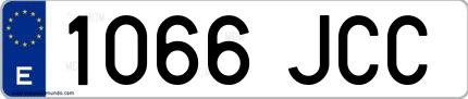 Ejemplo de matrícula española 1066 JCC