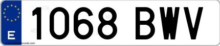 Ejemplo de matrícula española 1068 BWV