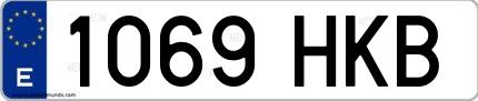 Ejemplo de matrícula española 1069 HKB