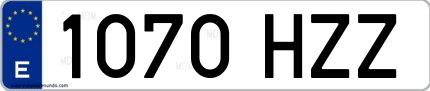 Ejemplo de matrícula española 1070 HZZ