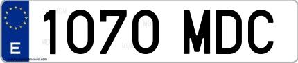 Ejemplo de matrícula española 1070 MDC