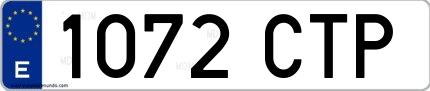 Ejemplo de matrícula española 1072 CTP