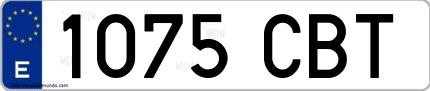 Ejemplo de matrícula española 1075 CBT
