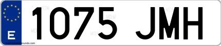 Ejemplo de matrícula española 1075 JMH