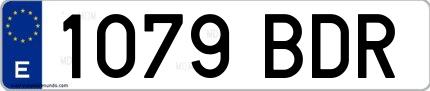 Ejemplo de matrícula española 1079 BDR