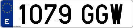 Ejemplo de matrícula de coche ordinaria 1079 GGW