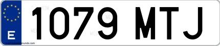Ejemplo de matrícula española 1079 MTJ