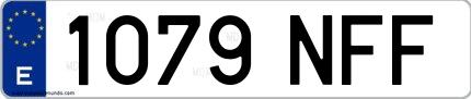 Ejemplo de matrícula española 1079 NFF