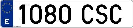 Ejemplo de matrícula española 1080 CSC
