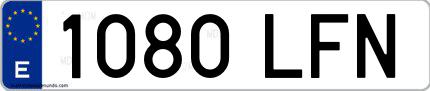 Ejemplo de matrícula española 1080 LFN