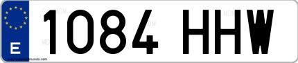 Ejemplo de matrícula española 1084 HHW