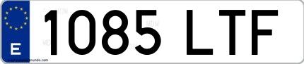 Ejemplo de matrícula española 1085 LTF