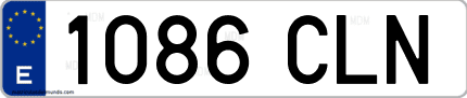 Ejemplo de matrícula de coche ordinaria 1086 CLN