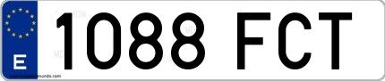 Ejemplo de matrícula española 1088 FCT