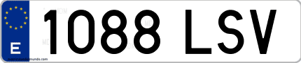 Ejemplo de matrícula de coche ordinaria 1088 LSV