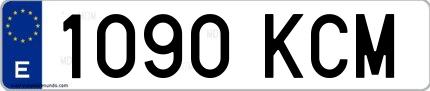 Ejemplo de matrícula española 1090 KCM