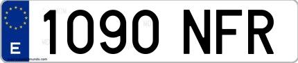 Ejemplo de matrícula española 1090 NFR