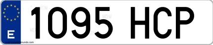 Ejemplo de matrícula española 1095 HCP