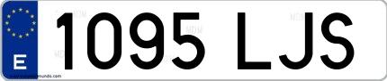 Ejemplo de matrícula española 1095 LJS